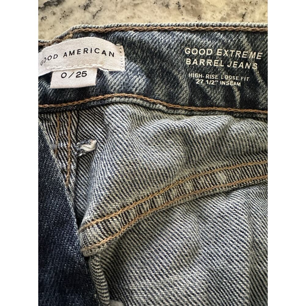Good American / GOOD EXTREME BARREL JEANS Size Indigo Women’s New 0/25 - Picture 15 of 16